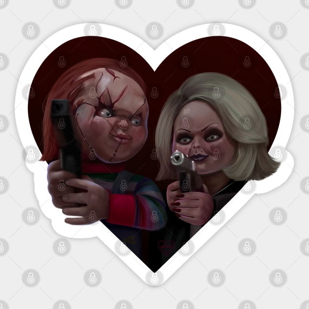 Bride of Chucky Sticker by thelamehuman